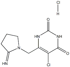 5-chloro-6-(1-(2-iminopyrrolidinyl) methyl)uracil hydrochloride Struktur