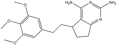 2,4-diamino-5-(2-(3,4,5-trimethoxyphenyl)ethyl)-6,7-dihydro-5H-cyclopenta(d)pyrimidine Struktur