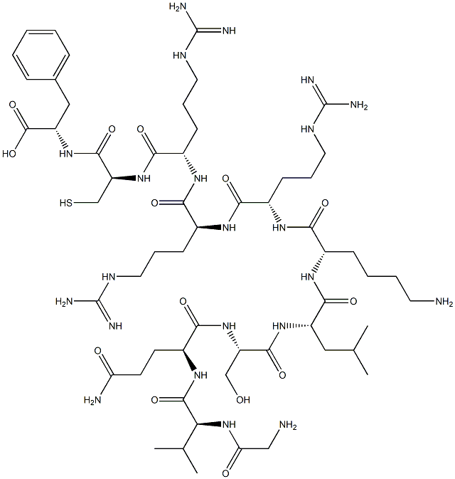 glycyl-valyl-glutaminyl-seryl-leucyl-lysyl-arginyl-arginyl-arginyl-cysteinyl-phenylalanine Struktur