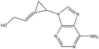 9-(2-hydroxyethylidene)-cyclopropyl adenine Struktur