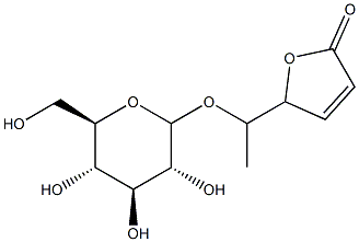 5-(1-hydroxyethyl)-2(5H)-furanone glucopyranoside Struktur