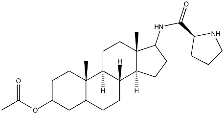 3-acetoxy-17-prolylaminoandrostane Struktur