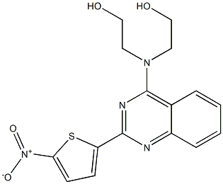 QUINAZOLINE,4-BIS(2-HYDROXYETHYL)AMINO-2-(5-NITRO-2-THIENYL)- Struktur