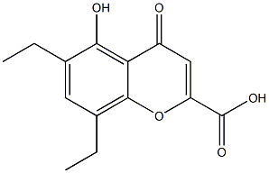 6,8-DIETHYL-5-HYDROXY-4-OXO-1-BENZOPYRAN-2-CARBOXYLICACID Struktur