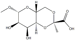 (1S,2S,3R,4R,6R,9R)-2,3-dihydroxy-4-methoxy-9-methyl-5,8,10-trioxabicyclo[4.4.0]decane-9-carboxylic acid Struktur