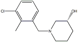 (3R)-1-(3-chloro-2-methylbenzyl)piperidin-3-ol Struktur