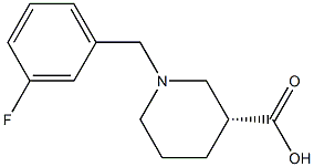 (3R)-1-(3-fluorobenzyl)piperidine-3-carboxylic acid Struktur