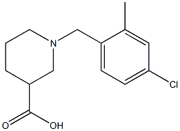 1-(4-chloro-2-methylbenzyl)piperidine-3-carboxylic acid Struktur