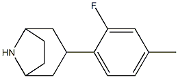 3-(2-fluoro-4-methylphenyl)-8-azabicyclo[3.2.1]octane Struktur