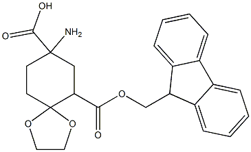 Fmoc-8-amino-1,4-dioxa-spiro[4,5]decane-8-carboxylic acid Struktur