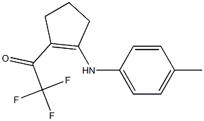 2-TRIFLUOROACETYL-1-(4-METHYLPHENYLAMINO)CYCLOPENT-1-ENE Struktur