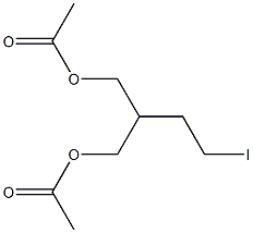 2-(acetoxymethyl)-4-iodobutyl acetate Struktur