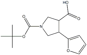 BOC-4-(2-FURANYL)-PYRROLIDINE-3-CARBOXYLIC ACID Struktur