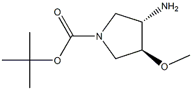 TERT-BUTYL (3S,4S)-3-AMINO-4-METHOXYPYRROLIDINE-1-CARBOXYLATE Struktur