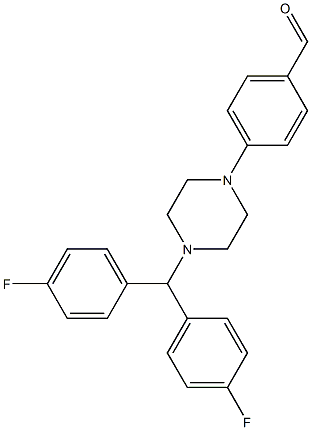 4-{4-[BIS(4-FLUOROPHENYL)METHYL]PIPERAZIN-1-YL}BENZALDEHYDE, 95+% Struktur