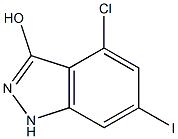 3-HYDROXY-4-CHLORO-6-IODOINDAZOLE Struktur