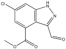 6-CHLORO-4-METHOXYCARBONYLINDAZOLE-3-CARBOXYALDEHYDE Struktur