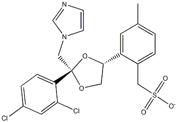 CIS-{2-(2,4-DICHLOROPHENYL)-2-(1H-IMIDAZOL-1-YL-METHYL)-1,3-DIOXOLAN-4-YL}-P-TOLUENEMETHANESULFONATE Struktur