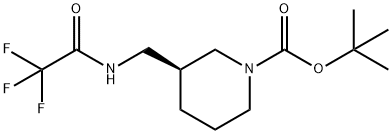 S-3-(trifluoroacetamidomethyl)-N-Boc-piperidine
 Struktur