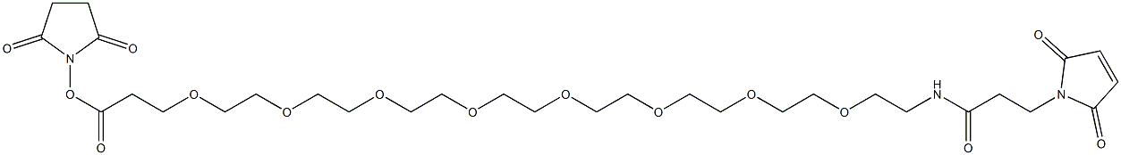 1-Maleinimido-3-oxo-7,10,13,16,19,22,25,28-octaoxa-4-azahentriacontan-31-oic acid succinimidyl ester Struktur