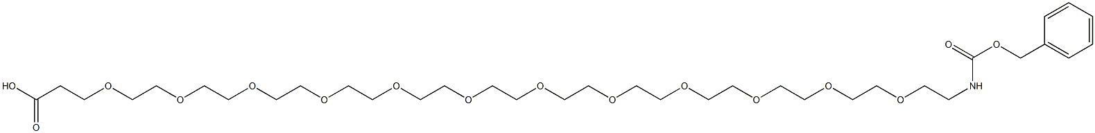 1-Benzyloxycarbonylamino-3,6,9,12,15,18,21,24,27,30,33,36-dodecaoxanonatriacontan-39-oic acid Struktur