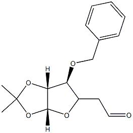 2-((3AR,6S,6AR)-6-(BENZYLOXY)-TETRAHYDRO-2,2-DIMETHYLFURO[2,3-D][1,3]DIOXOL-5-YL)ACETALDEHYDE Struktur