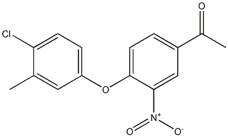 1-(4-(4-chloro-3-methylphenoxy)-3-nitrophenyl)ethanone Struktur