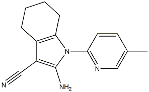 2-AMINO-1-(5-METHYLPYRIDIN-2-YL)-4,5,6,7-TETRAHYDRO-1H-INDOLE-3-CARBONITRILE Struktur