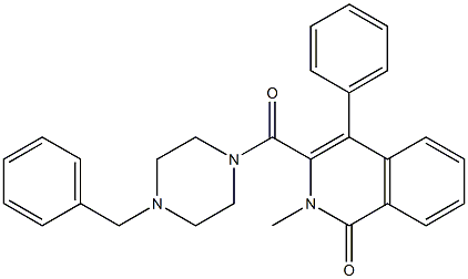 3-[(4-BENZYLPIPERAZIN-1-YL)CARBONYL]-2-METHYL-4-PHENYLISOQUINOLIN-1(2H)-ONE Struktur