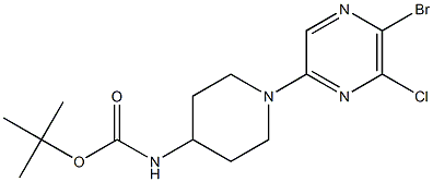 TERT-BUTYL [1-(5-BROMO-6-CHLOROPYRAZIN-2-YL)PIPERIDIN-4-YL]CARBAMATE Struktur