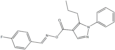 4-[({[(4-fluorophenyl)methylene]amino}oxy)carbonyl]-1-phenyl-5-propyl-1H-pyrazole Struktur