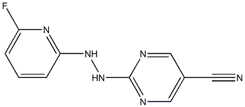 2-[2-(6-fluoro-2-pyridinyl)hydrazino]-5-pyrimidinecarbonitrile Struktur