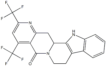 2,4-bis(trifluoromethyl)-8,13,13b,14-tetrahydroindolo[2',3':3,4]pyrido[1,2-g][1,6]naphthyridin-5(7H)-one Struktur