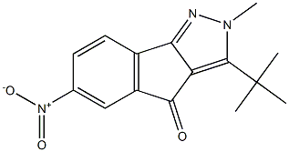 3-(tert-butyl)-2-methyl-6-nitroindeno[1,2-c]pyrazol-4(2H)-one Struktur