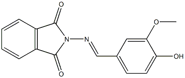 2-[(4-hydroxy-3-methoxybenzylidene)amino]isoindoline-1,3-dione Struktur