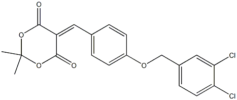 5-{4-[(3,4-dichlorobenzyl)oxy]benzylidene}-2,2-dimethyl-1,3-dioxane-4,6-dione Struktur