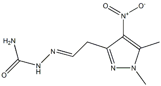 2-[2-(1,5-dimethyl-4-nitro-1H-pyrazol-3-yl)ethylidene]hydrazine-1-carboxamide Struktur