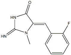 5-[(Z)-(2-fluorophenyl)methylidene]-2-imino-1-methyldihydro-1H-imidazol-4-one Struktur