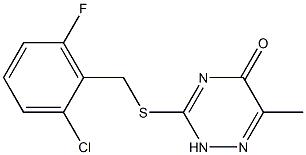 3-[(2-chloro-6-fluorobenzyl)thio]-6-methyl-2,5-dihydro-1,2,4-triazin-5-one Struktur