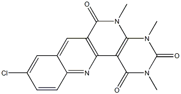 9-chloro-2,4,5-trimethyl-1,2,3,4,5,6-hexahydrobenzo[b]pyrimido[4,5-h][1,6]naphthyridine-1,3,6-trione Struktur