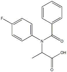 2-(benzoyl-4-fluoroanilino)propanoic acid Struktur