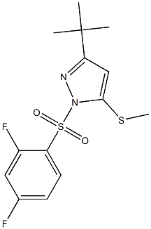 3-(tert-butyl)-1-[(2,4-difluorophenyl)sulfonyl]-5-(methylthio)-1H-pyrazole Struktur