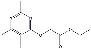 ethyl 2-[(5-iodo-2,6-dimethyl-4-pyrimidinyl)oxy]acetate Struktur