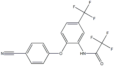 N1-[2-(4-cyanophenoxy)-5-(trifluoromethyl)phenyl]-2,2,2-trifluoroacetamide Struktur