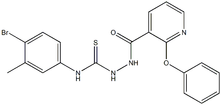 N1-(4-bromo-3-methylphenyl)-2-[(2-phenoxy-3-pyridyl)carbonyl]hydrazine-1-carbothioamide Struktur