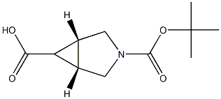 (1R,5S)-3-(tert-butoxycarbonyl)-3-azabicyclo[3.1.0]hexane-6-carboxylic acid Struktur