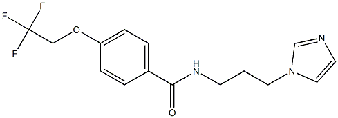 N-[3-(1H-imidazol-1-yl)propyl]-4-(2,2,2-trifluoroethoxy)benzenecarboxamide Struktur