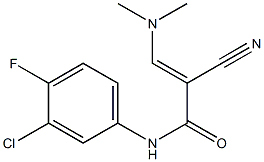 N1-(3-chloro-4-fluorophenyl)-2-cyano-3-(dimethylamino)acrylamide Struktur