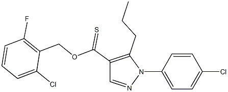 2-chloro-6-fluorobenzyl 1-(4-chlorophenyl)-5-propyl-1H-pyrazole-4-carbothioate Struktur