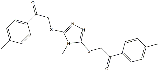 2-[(4-methyl-5-{[2-(4-methylphenyl)-2-oxoethyl]thio}-4H-1,2,4-triazol-3-yl)thio]-1-(4-methylphenyl)ethan-1-one Struktur